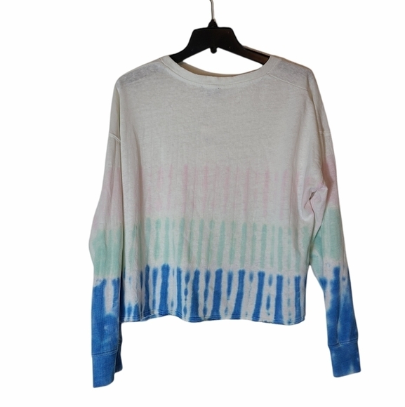 Splendid Scoop Neck White Tie Dye Sweatshirt Large NWT - Picture 7 of 9